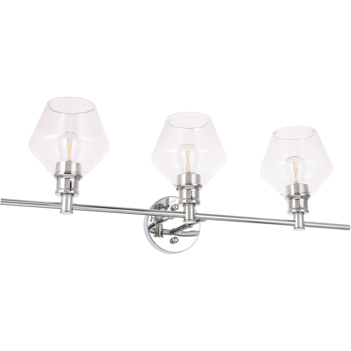 Gene 3 Light 28 inch Chrome Wall sconce Wall Light