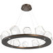 Gem LED 37.4 inch Flat Bronze Chandelier Ceiling Light in Clear, 2700K LED, Ring