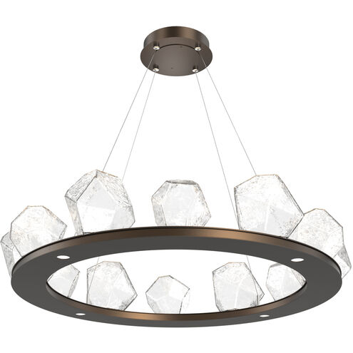Gem LED 37.4 inch Flat Bronze Chandelier Ceiling Light in Clear, 2700K LED, Ring