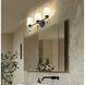 Henri 3 Light 24 inch Matte Black Bathroom Vanity Wall Light