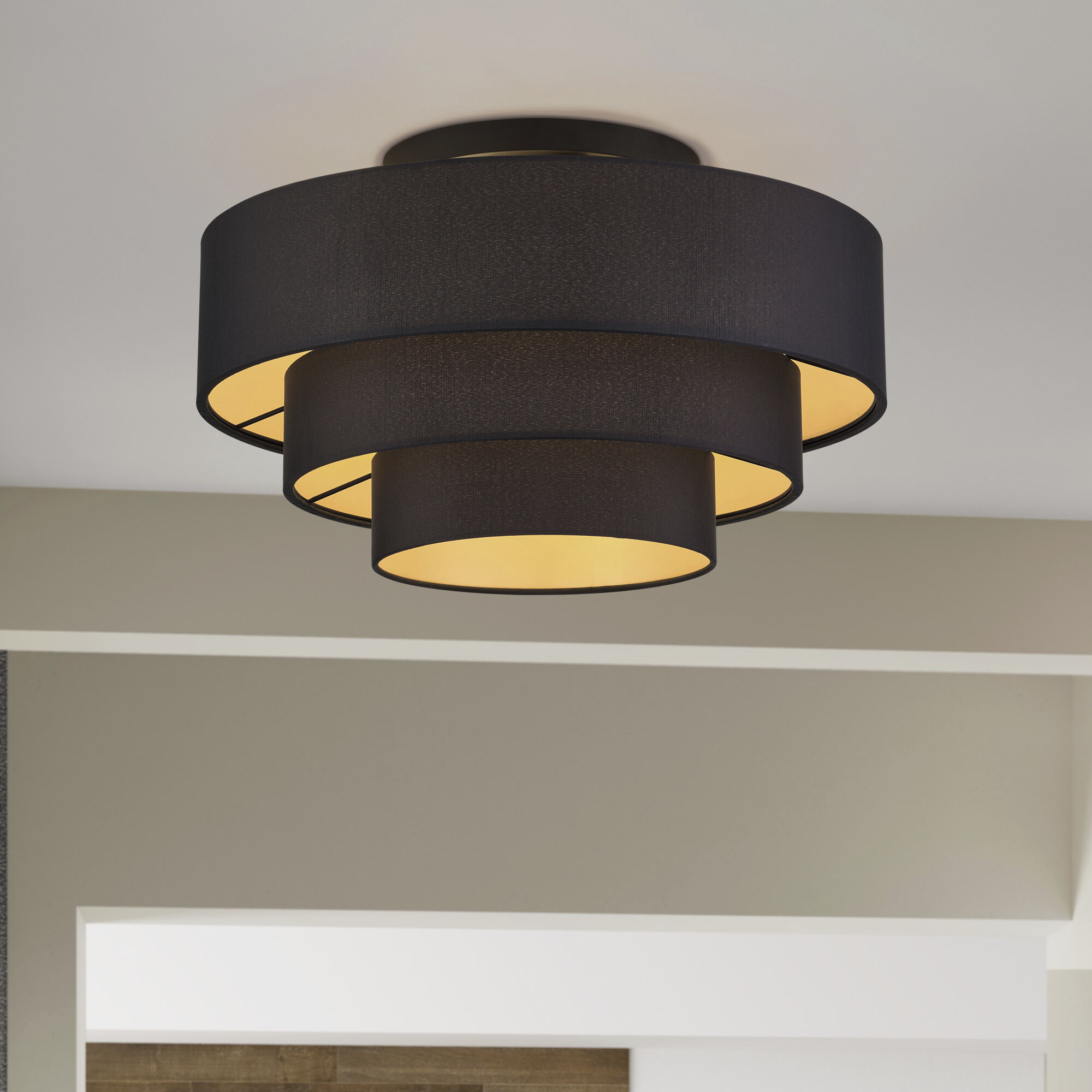Sentosa 4 Light 21 inch Black Semi Flush Mount Ceiling Light, Extra Large