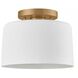 Bryn 1 Light 10 inch Matte White and Gold Semi Flush Mount Ceiling Light