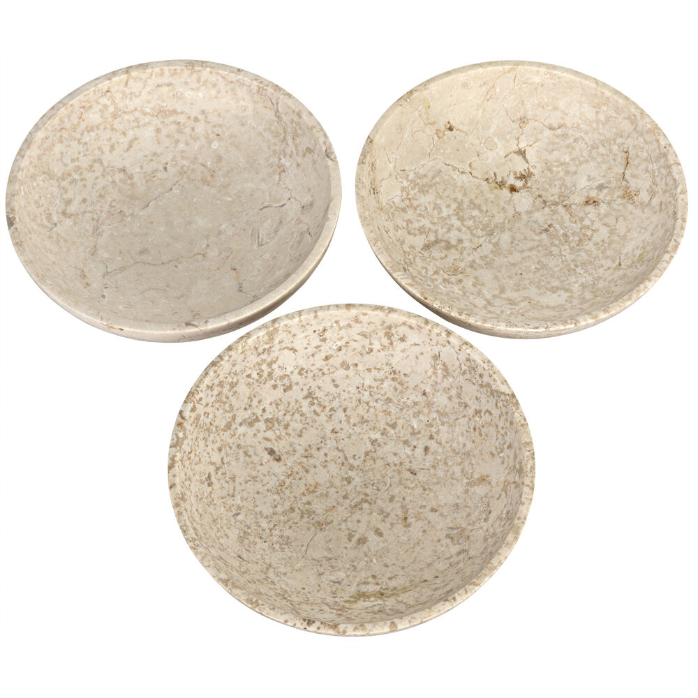 Marble 10 X 3 inch Bowls, Set of 3