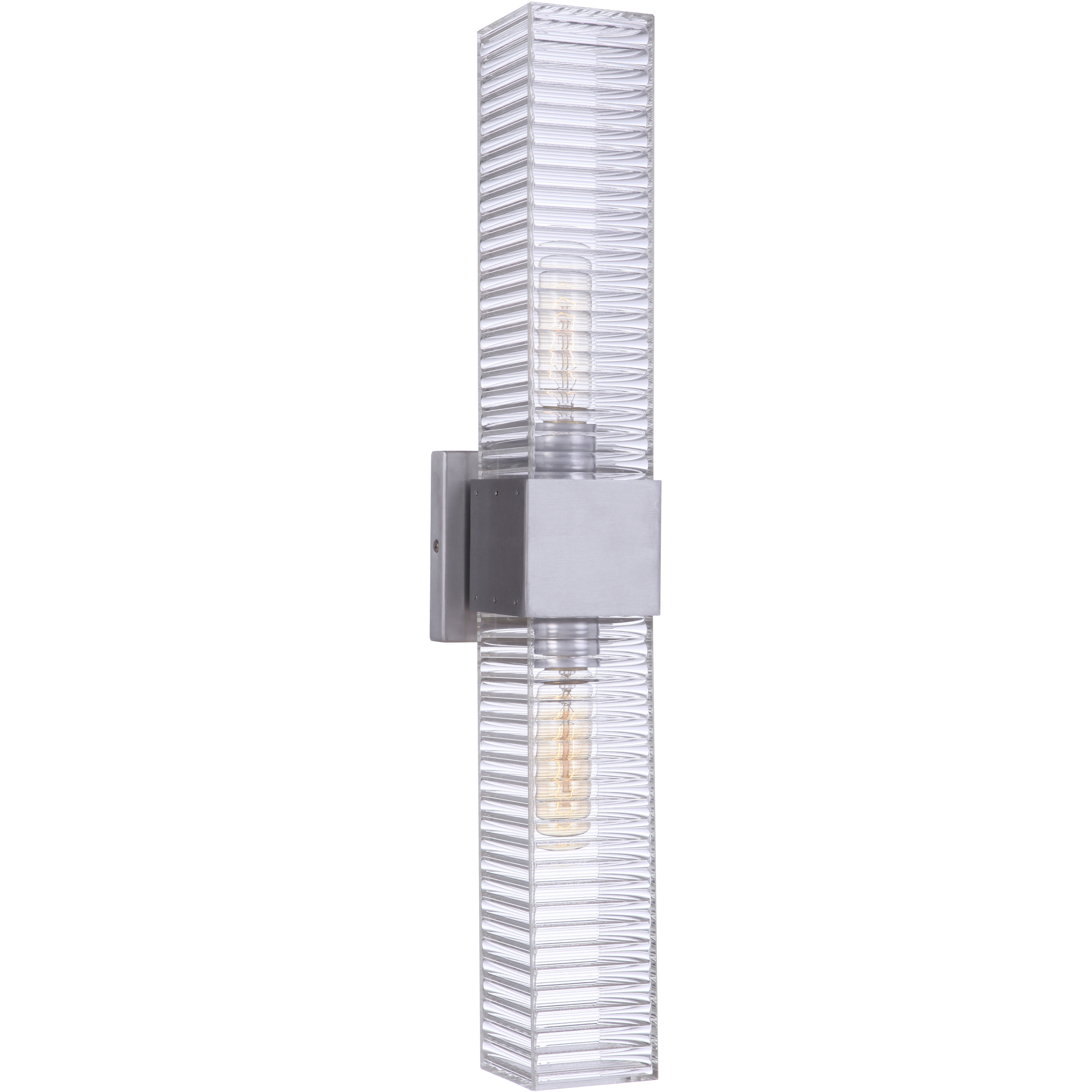 Ridge 2 Light 24 inch Satin Aluminum Outdoor Wall Sconce