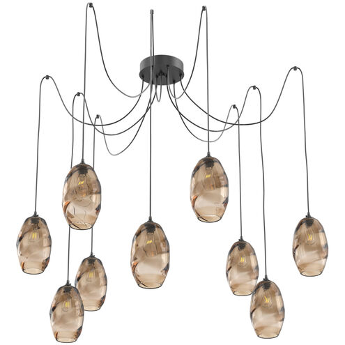Ellisse 9 Light 15.5 inch Matte Black Swag Multi-Pendant Ceiling Light in Bronze Optic