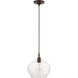 Aldrich 1 Light 10 inch Bronze with Antique Brass Accent Pendant Ceiling Light