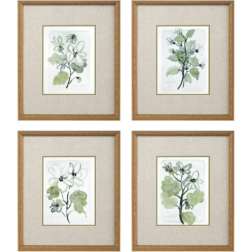 Florals Collection Green Framed Art