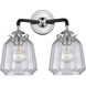 Nouveau Chatham 2 Light 14 inch Black Polished Nickel Bath Vanity Light Wall Light in Clear Glass, Nouveau