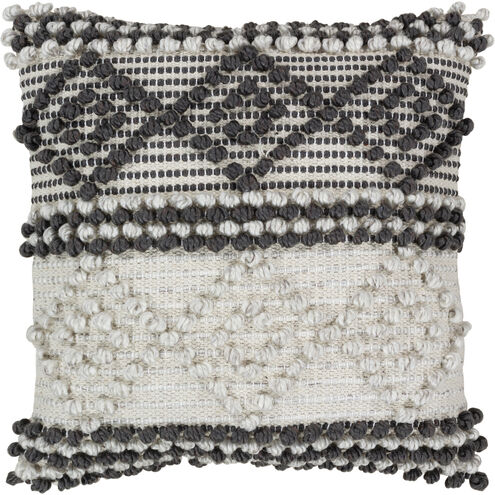 Anders 18 X 18 inch Charcoal/Cream/Beige/Khaki Pillow Cover