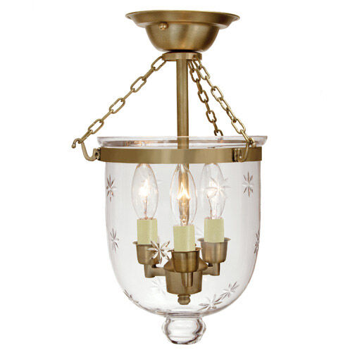 JVI Designs 1016-10 Hundi 3 Light 9 inch Rubbed Brass Semi