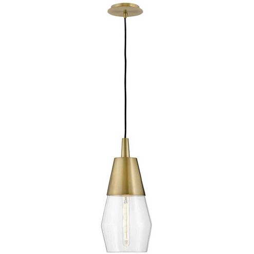 Livie LED 8 inch Lacquered Brass Pendant Ceiling Light, Semi-Flush Mount