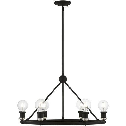 Lansdale 6 Light 25 inch Black with Brushed Nickel Accents Chandelier Ceiling Light