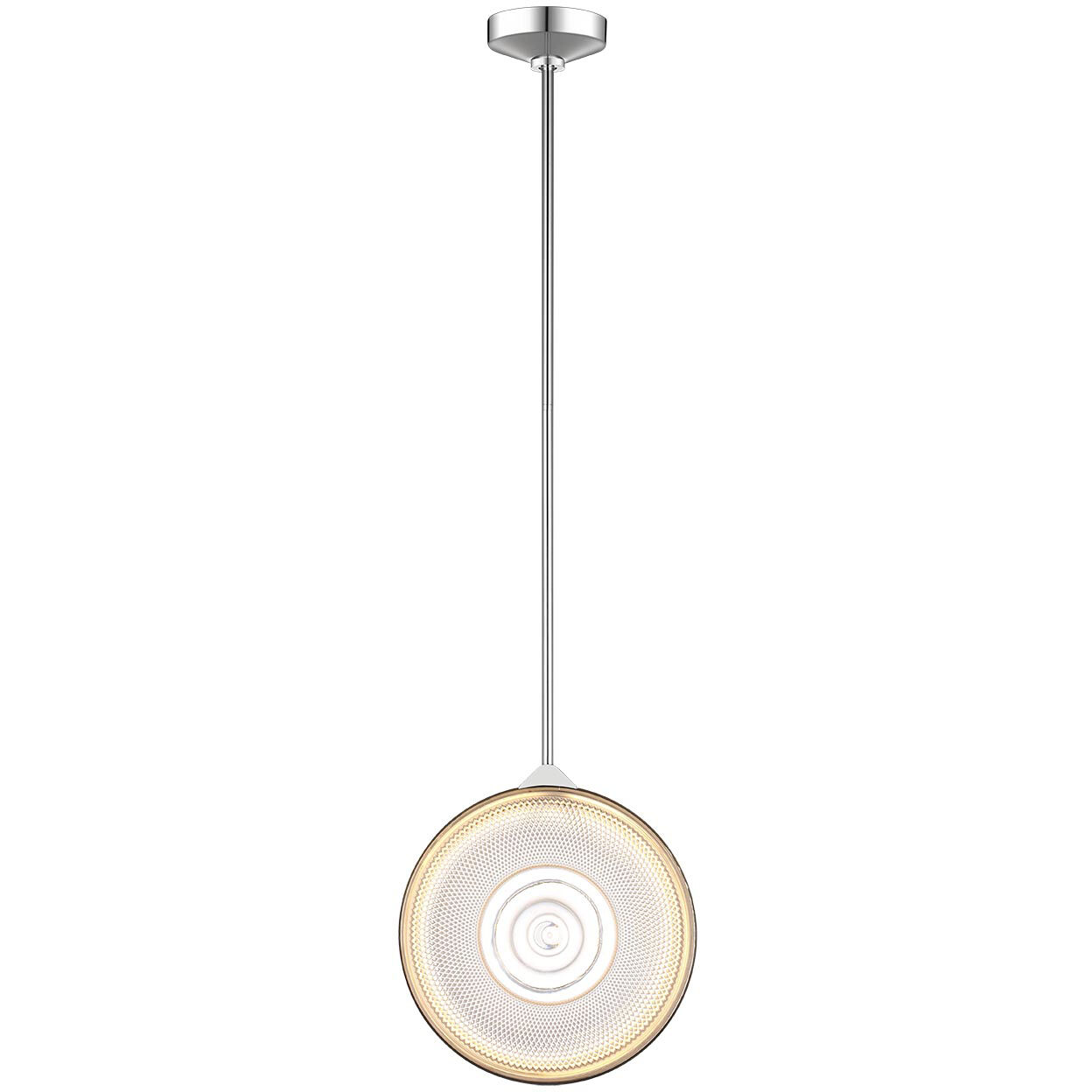Waterford Copper Coast LED 15 inch Polished Nickel Karo and Olive Cut Pendant Ceiling Light