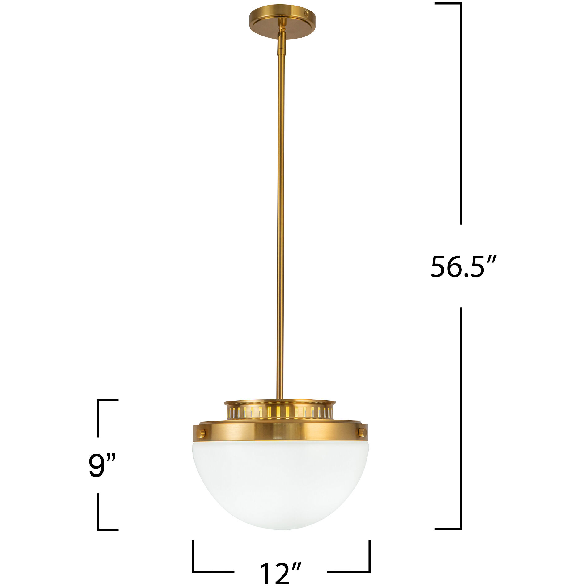 Dahlia 1 Light 12 inch Brushed Brass Pendant Ceiling Light