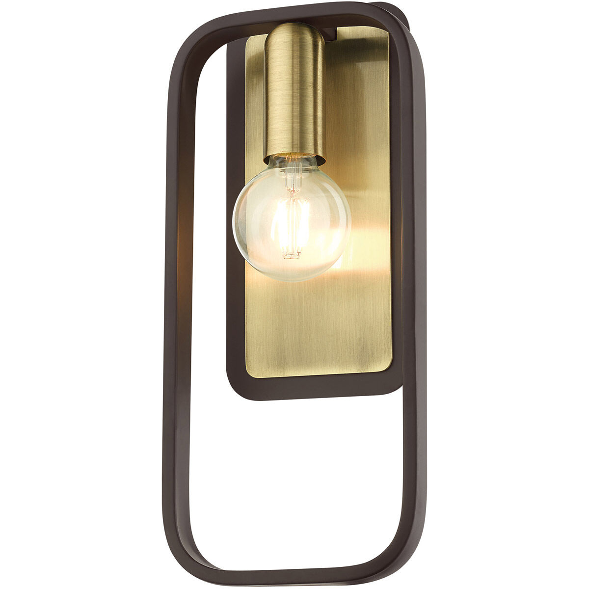 Bergamo 1 Light 7 inch Bronze with Antique Brass Accents ADA ADA Single Sconce Wall Light