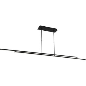 Mick De Giulio Stagger 2 LED 84 inch Natural Brass Linear Suspension Ceiling Light, Integrated LED