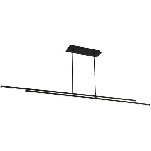 Mick De Giulio Stagger 2 LED 84 inch Nightshade Black Linear Suspension Ceiling Light, Integrated LED