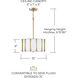 Bodie 3 Light 15 inch Matte Brass Semi-Flush Mount Ceiling Light, Convertible Dual Mount