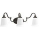 Oxford 3 Light 24.5 inch Venetian Bronze Bath Vanity Wall Light, Design Series