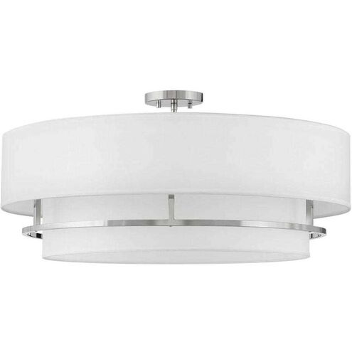 Graham 30 inch Polished Nickel Indoor Semi-Flush Mount Ceiling Light, Convertible