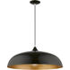 Amador 3 Light 24 inch Shiny Black with Polished Chrome Accents Pendant Ceiling Light, Large