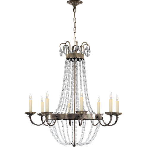 Chapman & Myers Paris Flea Market 8 Light 32 inch Sheffield Silver Chandelier Ceiling Light, Large