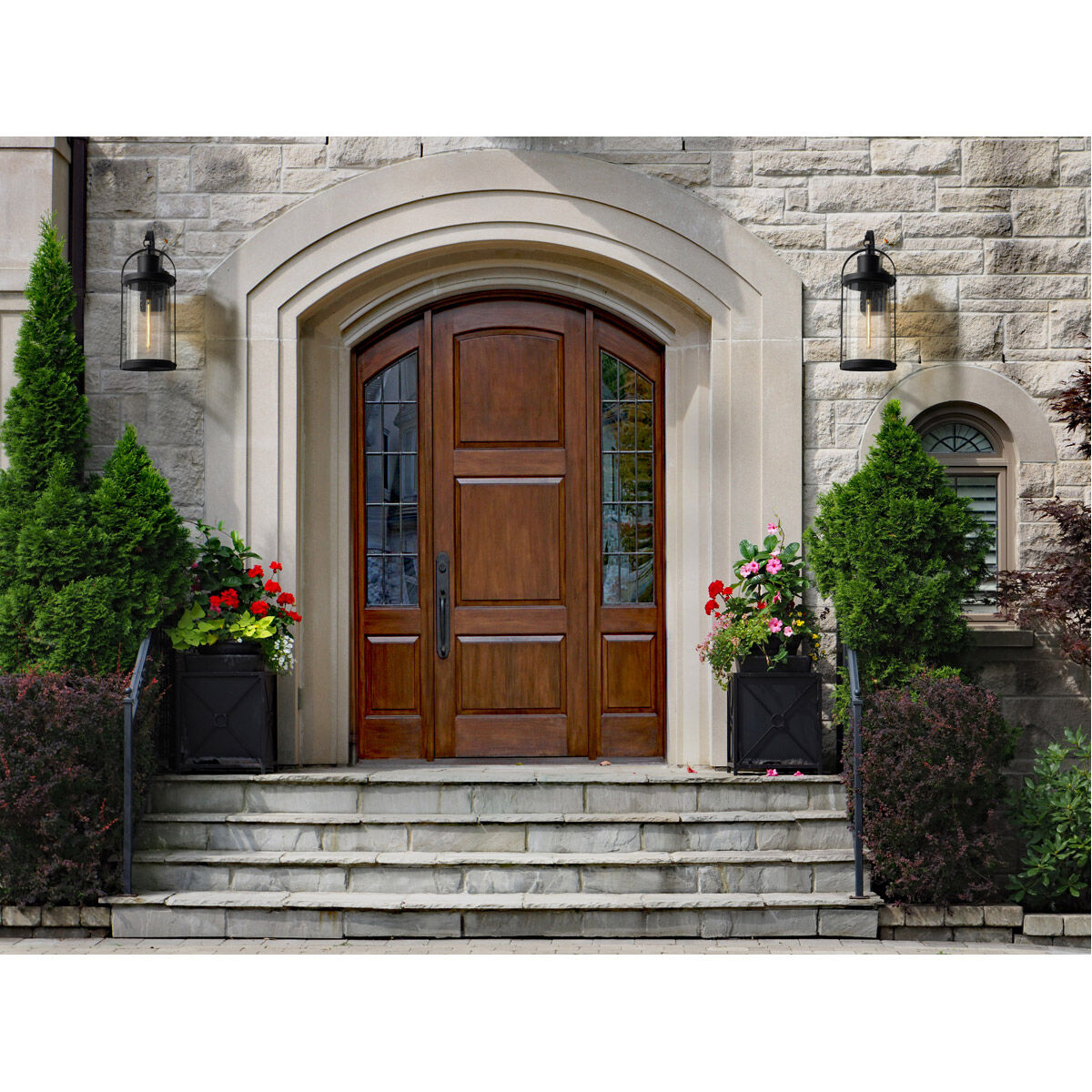 Roundhouse 1 Light 31.75 inch Black Outdoor Wall Light