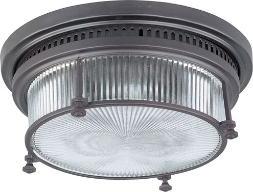 Hi-Bay 2 Light 13 inch Bronze Flush Mount Ceiling Light