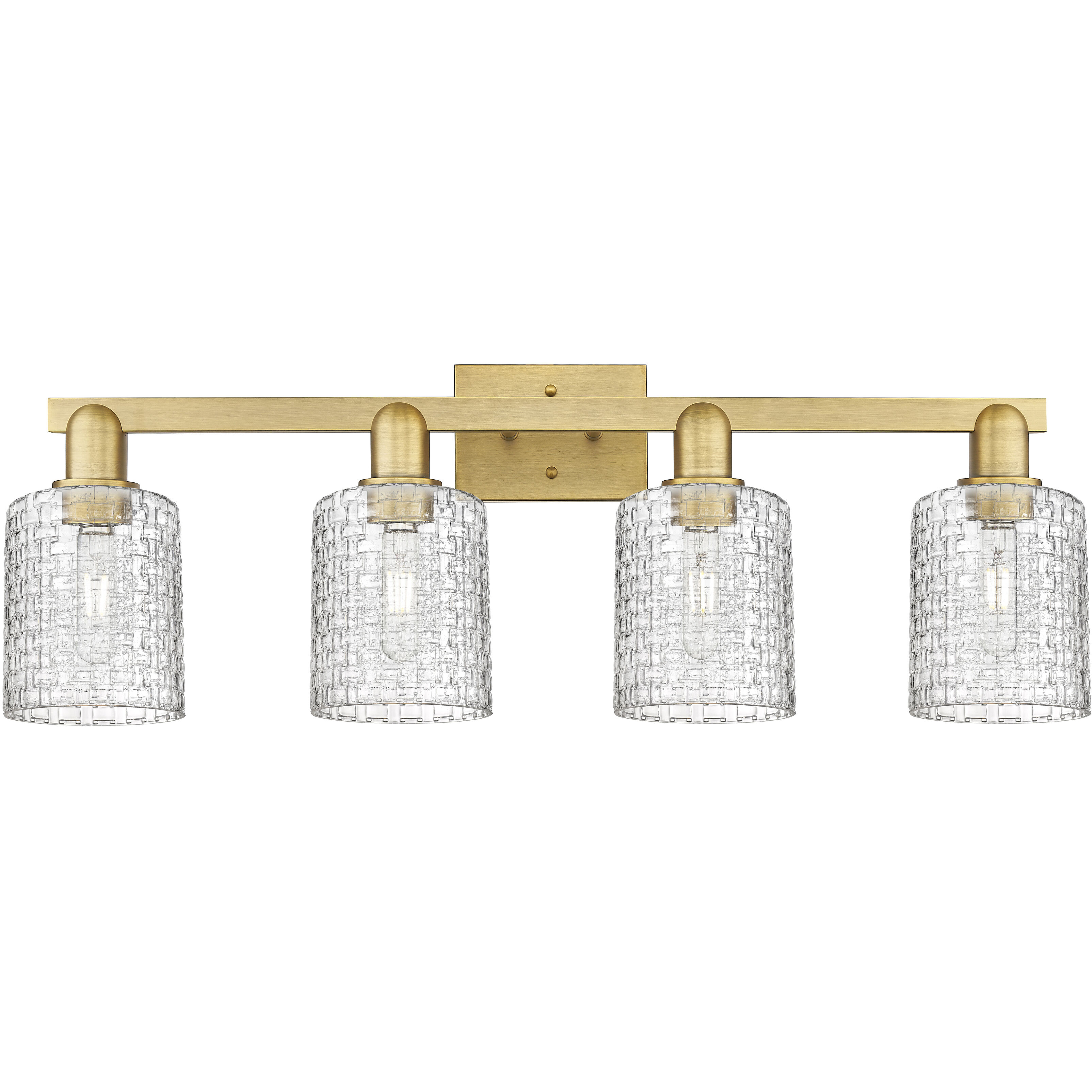 Arcadia Cobbleskill 4 Light 32 inch Brushed Brass Bath Vanity Light Wall Light