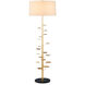 Vittoria 66.75 inch 150 watt Antique Gold Leaf Floor Lamp Portable Light