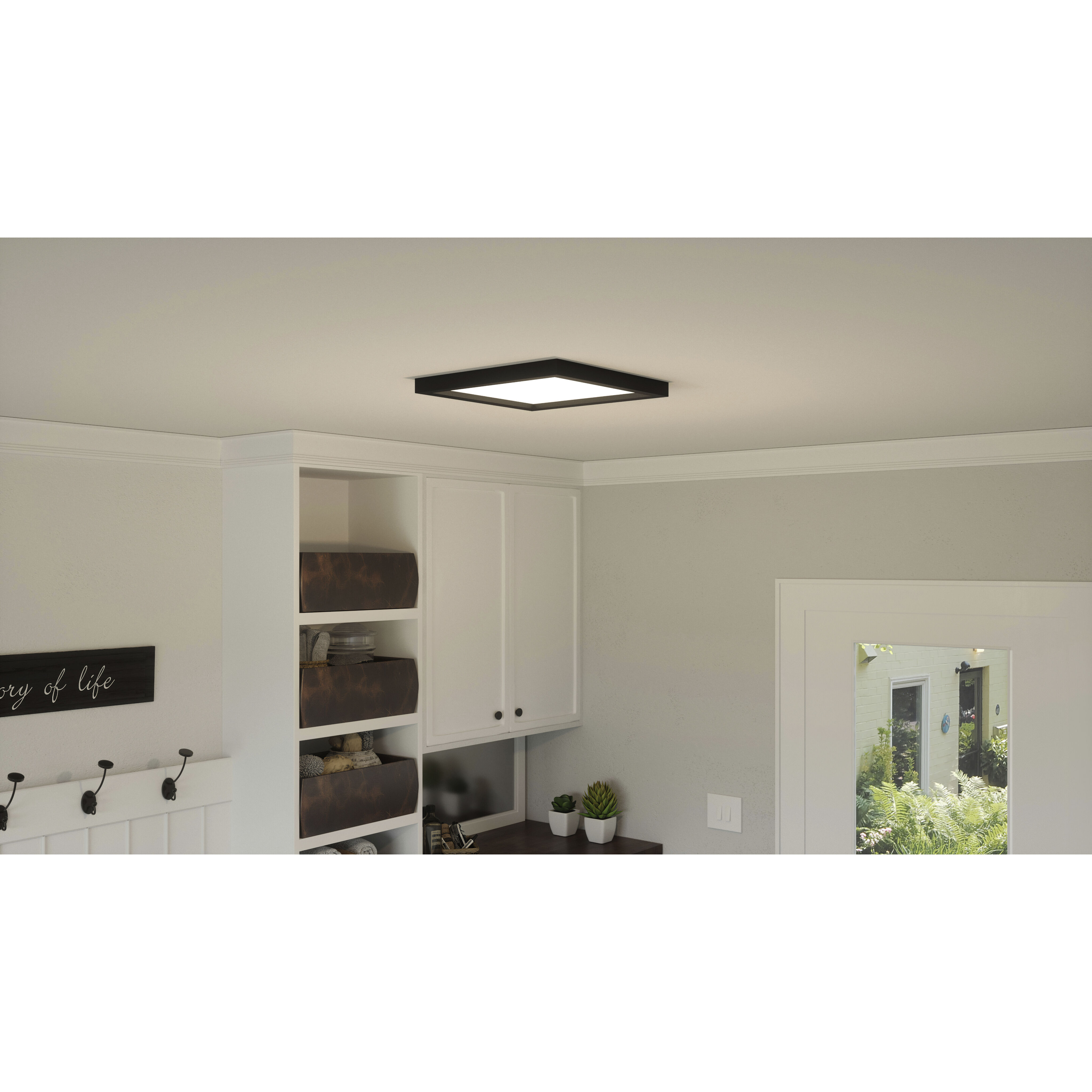 Outskirts LED 15 inch Earth Black Flush Mount Ceiling Light