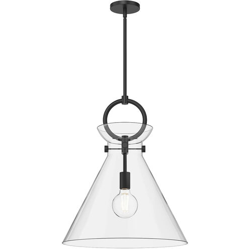 Alora Mood Emerson 1 Light 18 inch Matte Black Pendant Ceiling Light in Clear