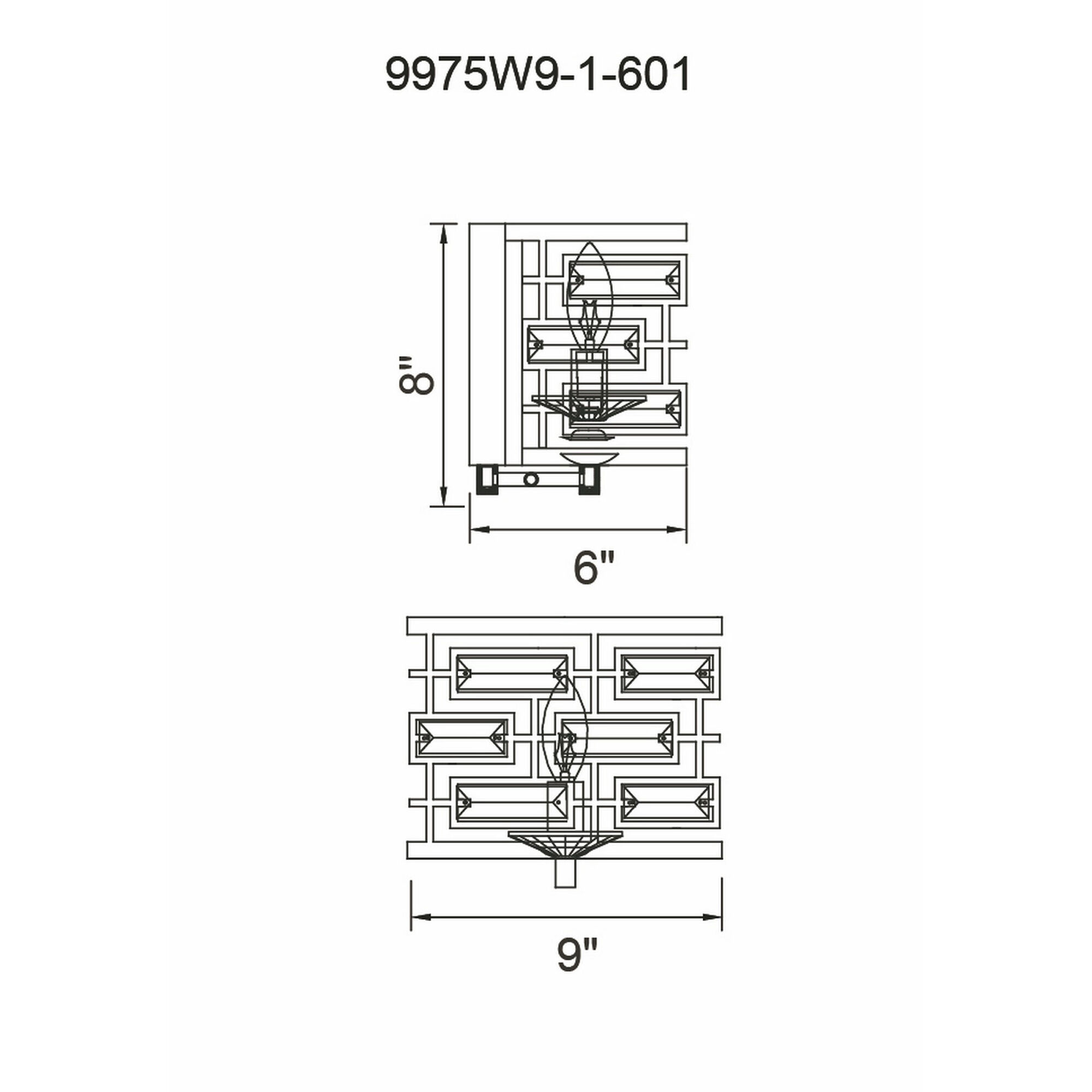 Petia 1 Light 9 inch Chrome Vanity Light Wall Light