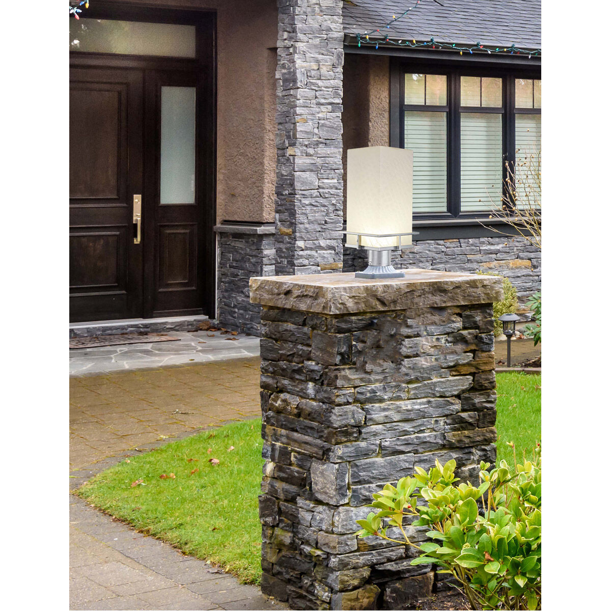 Fusion Avalon LED 17 inch Matte Black Outdoor Post Light in Weave Fusion