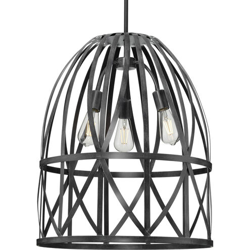 Chastain 3 Light 21 inch Cerused Black Oak Pendant Ceiling Light