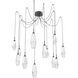 Aalto LED 14.8 inch Matte Black Swag Multi-Pendant Ceiling Light in 3000K LED, Optic Rib Clear