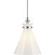 Laria 1 Light Polished Nickel Pendant Ceiling Light in Opal