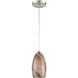 Planetario 1 Light 5 inch Light Brown with Satin Nickel Mini Pendant Ceiling Light