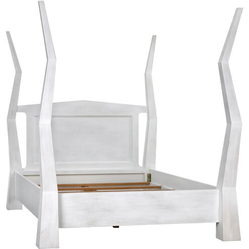 Patras White Wash Bed, Queen