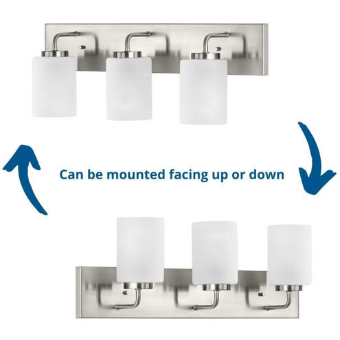 Merry 3 Light 24 inch Brushed Nickel Bath Vanity Light Wall Light