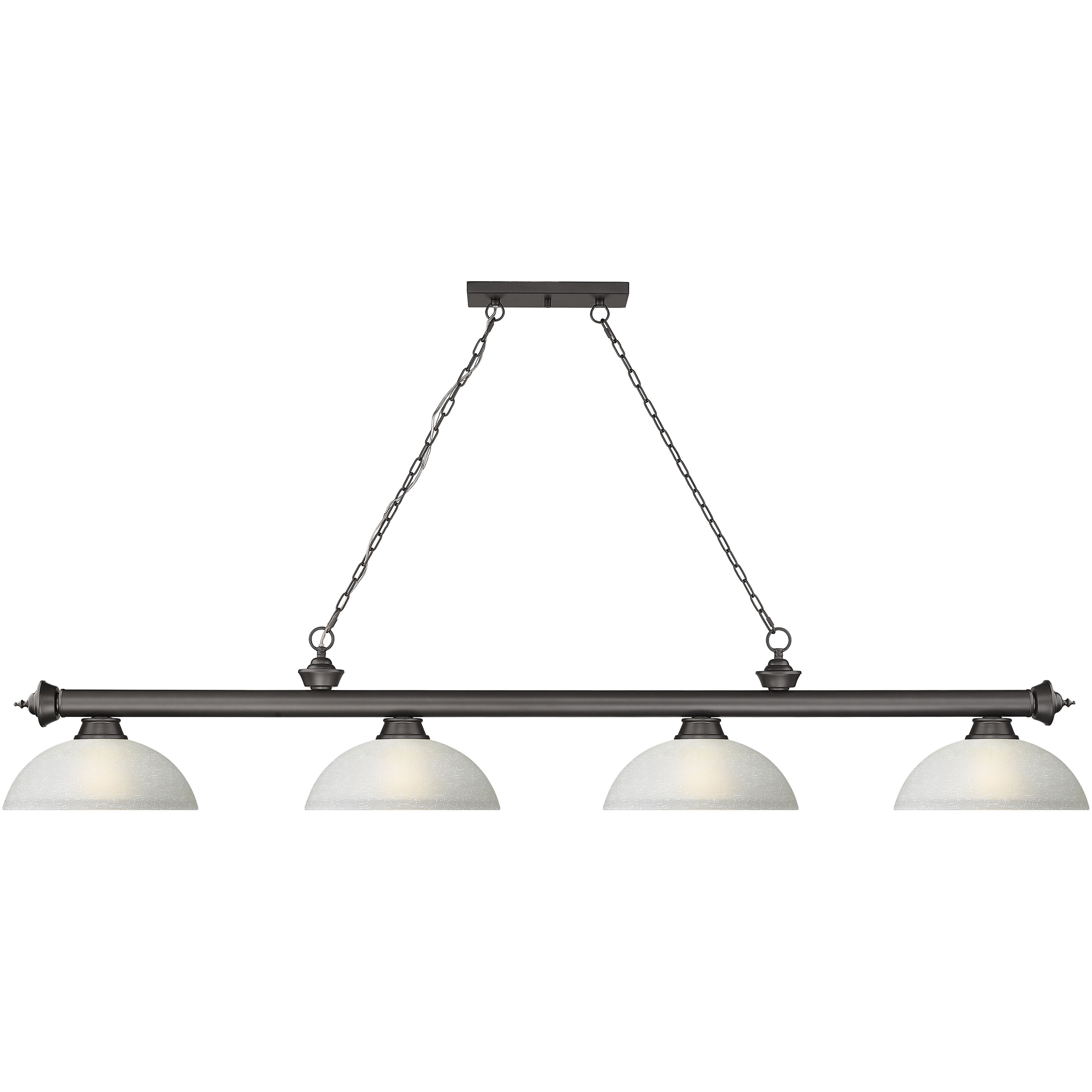 Cordon 4 Light 81.25 inch Bronze Billiard Ceiling Light in White Linen Glass