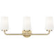 Montford 3 Light 24 inch Modern Gold Bath Vanity Light Wall Light