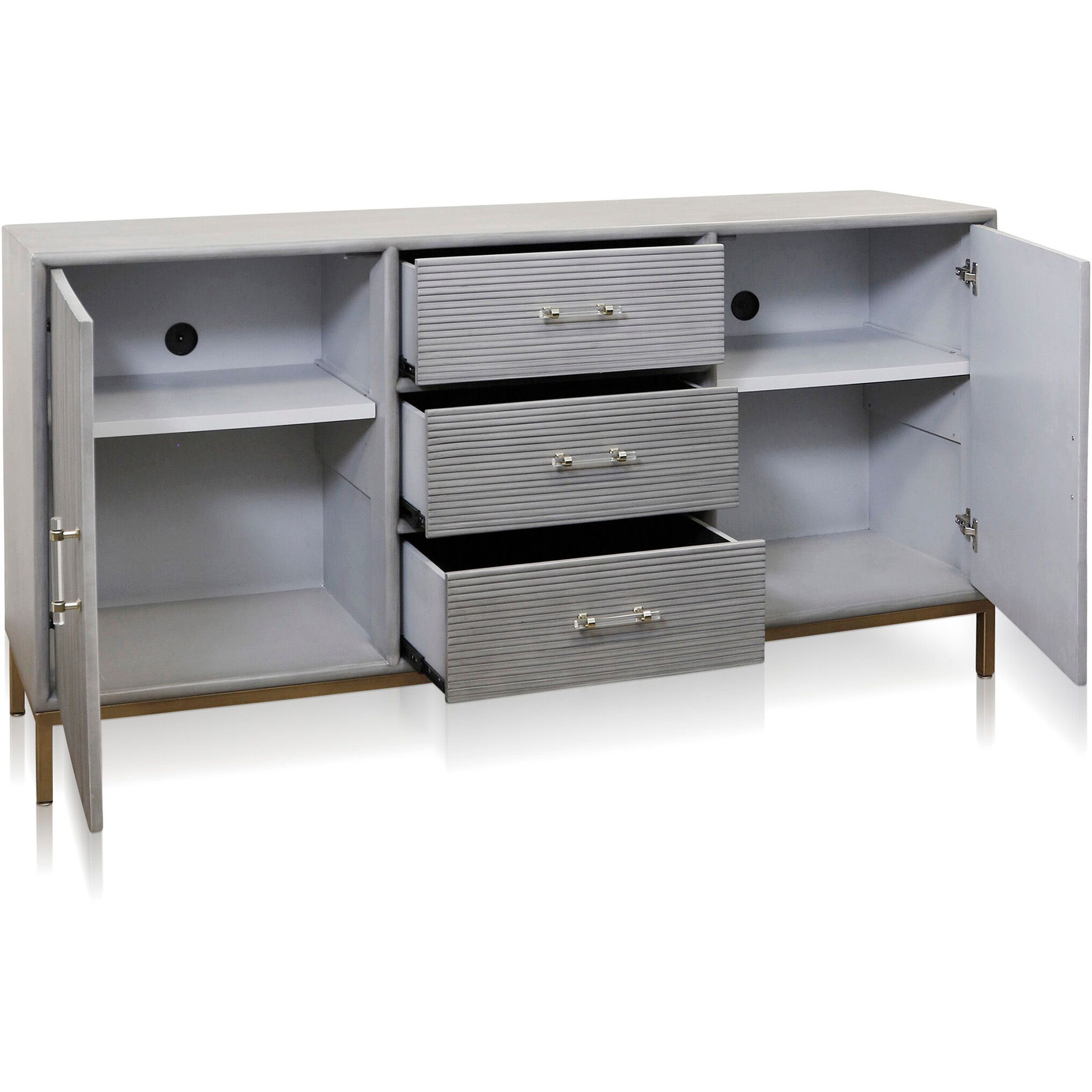 Milano 69 inch Slate Gray and Light Gray Sideboard