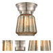 Aditi Chatham LED 6 inch Brushed Satin Nickel Flush Mount Ceiling Light in Mercury Glass, Aditi