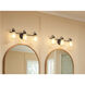 Erma 3 Light 23 inch Black Bath Vanity Light Wall Light, 3 Arm