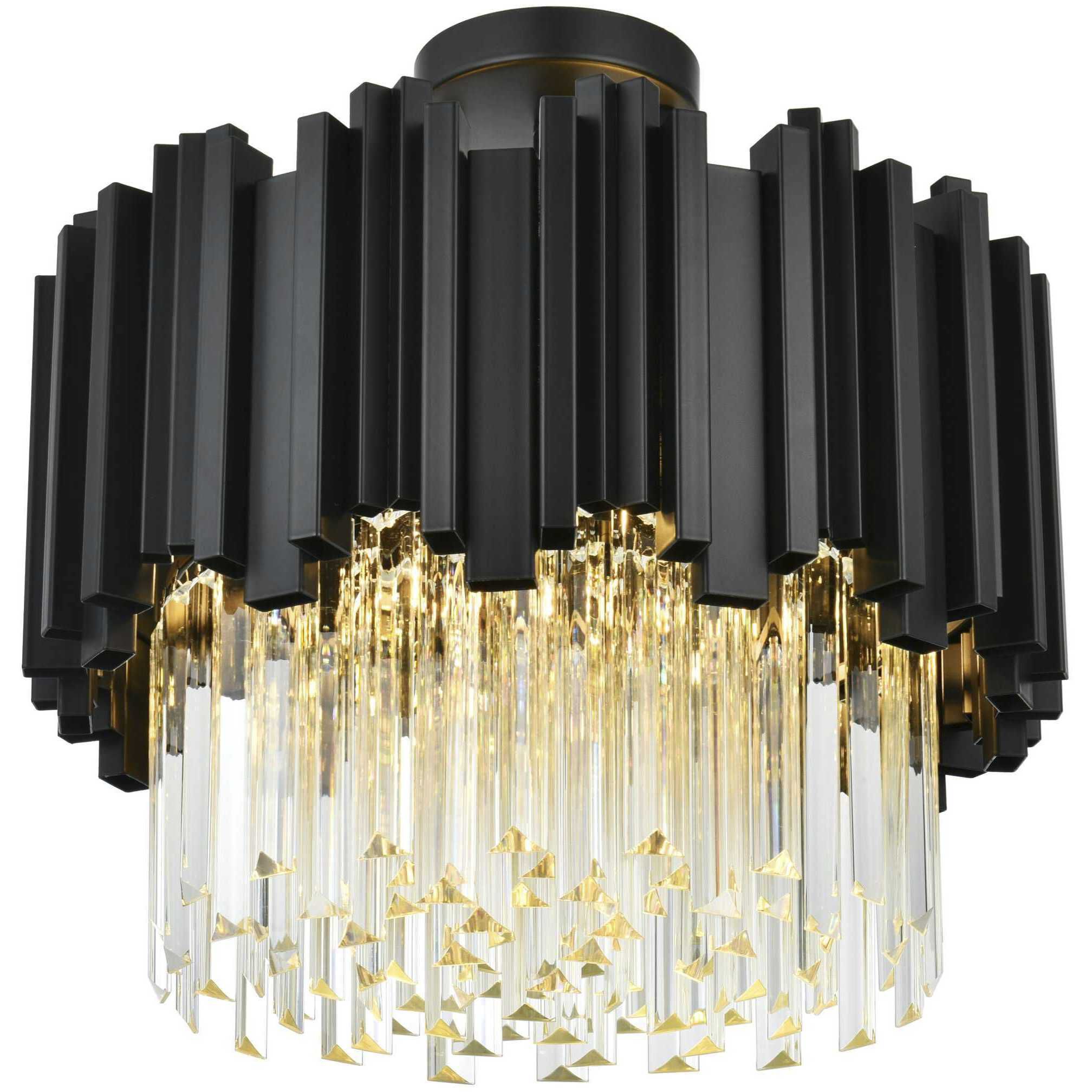 Willow 4 Light 16 inch Black Flush Mount Ceiling Light