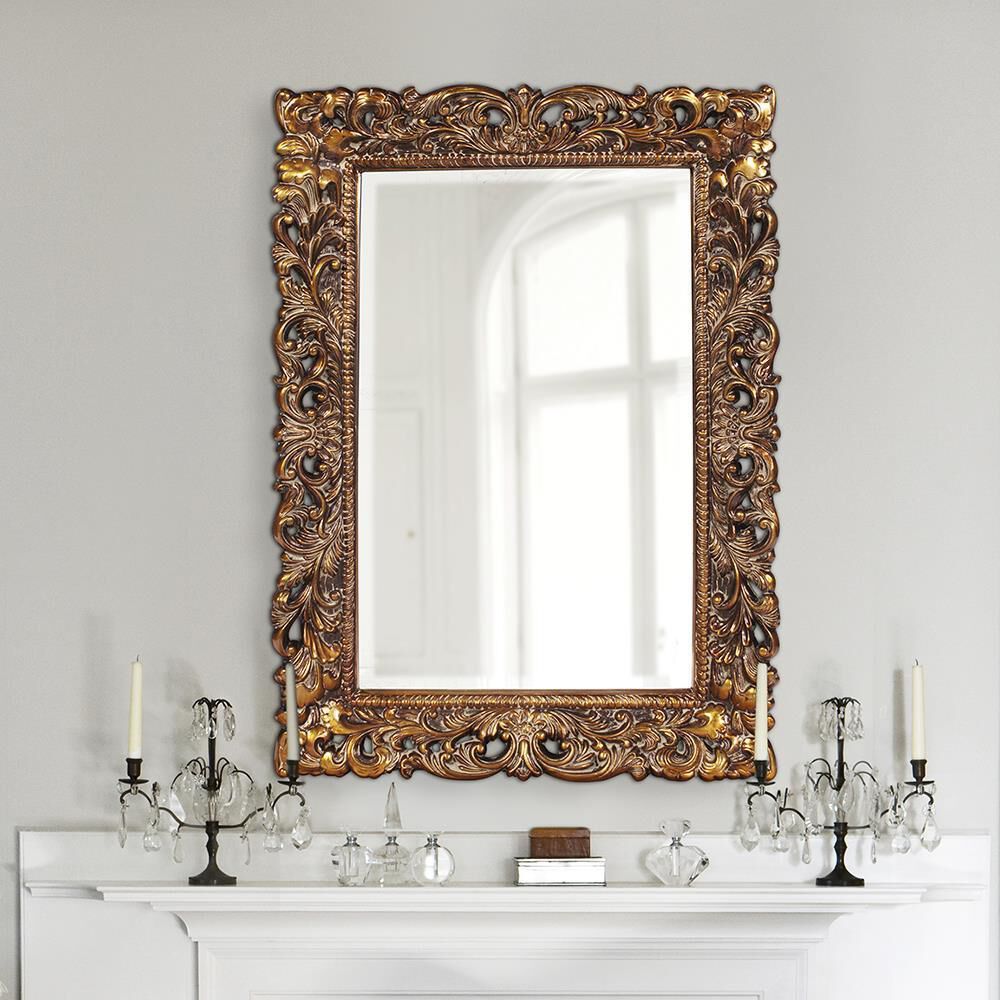 Barcelona 46 X 32 inch Antique Gold Wall Mirror