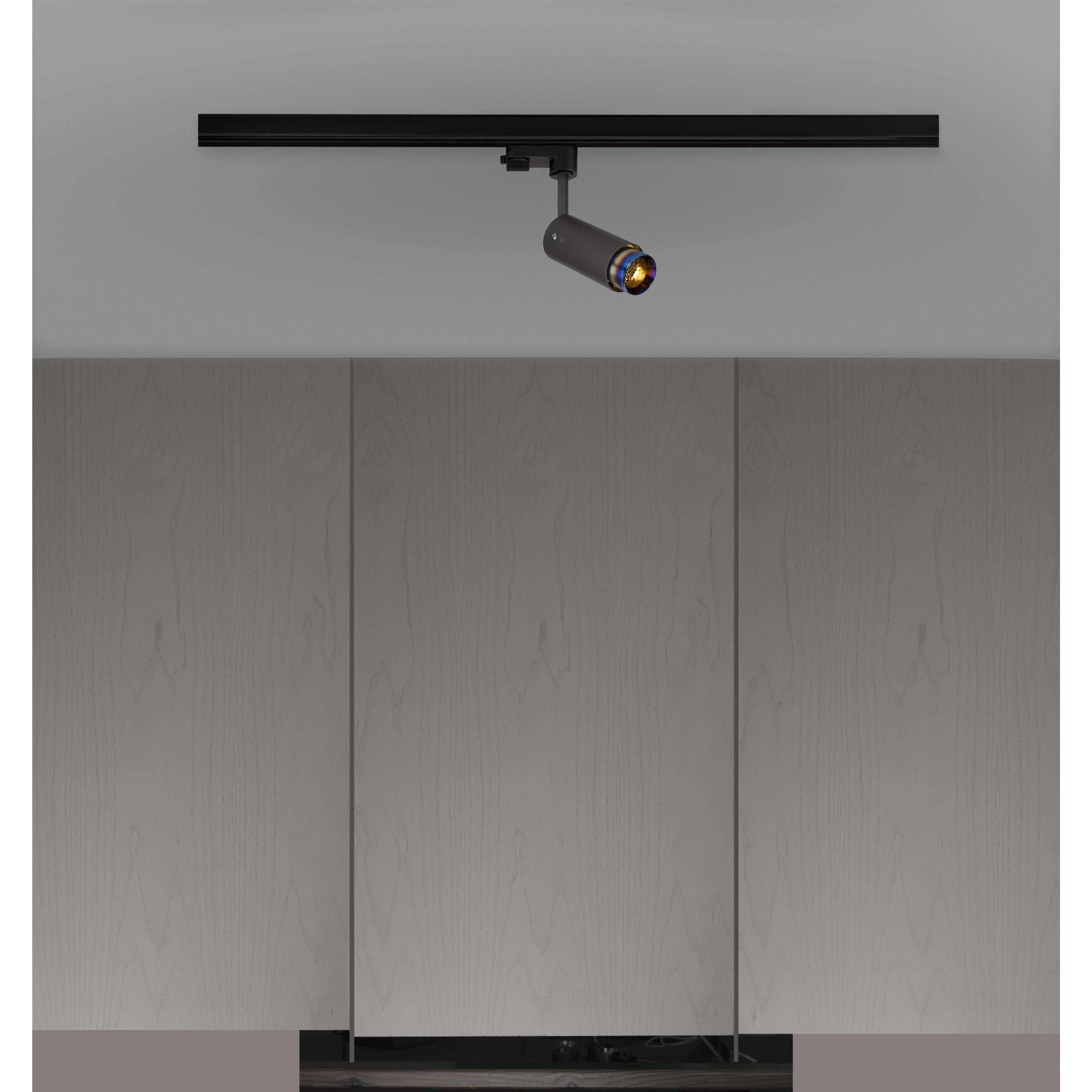 Exhaust Track 1 Light 110-120 Graphite / Burnt Steel Spotlight Ceiling Light
