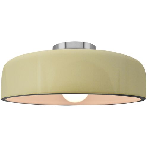 Radiance 1 Light 16 inch Vanilla Gloss and Brushed Nickel Semi-Flush Ceiling Light