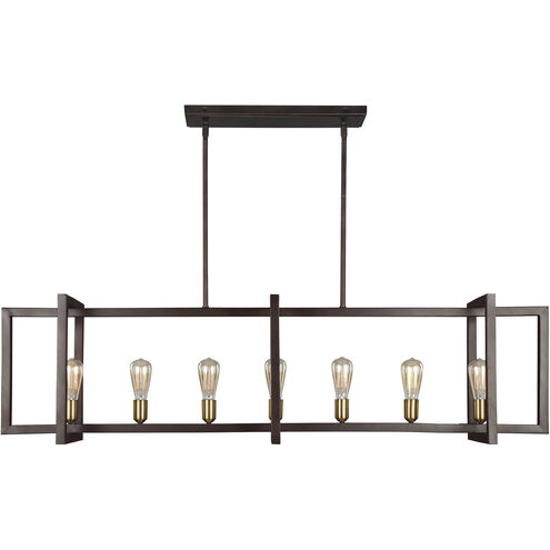 Sean Lavin Finnegan 7 Light 60 inch New World Bronze Linear Chandelier Ceiling Light